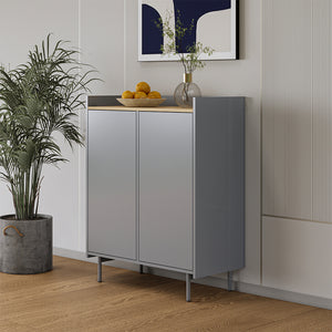 Vicco Credenza Grigio/quercia 80 x 103 cm con 6 scomparti