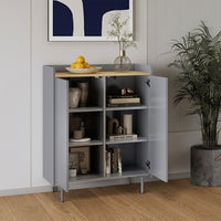 Vicco Credenza Grigio/quercia 80 x 103 cm con 6 scomparti