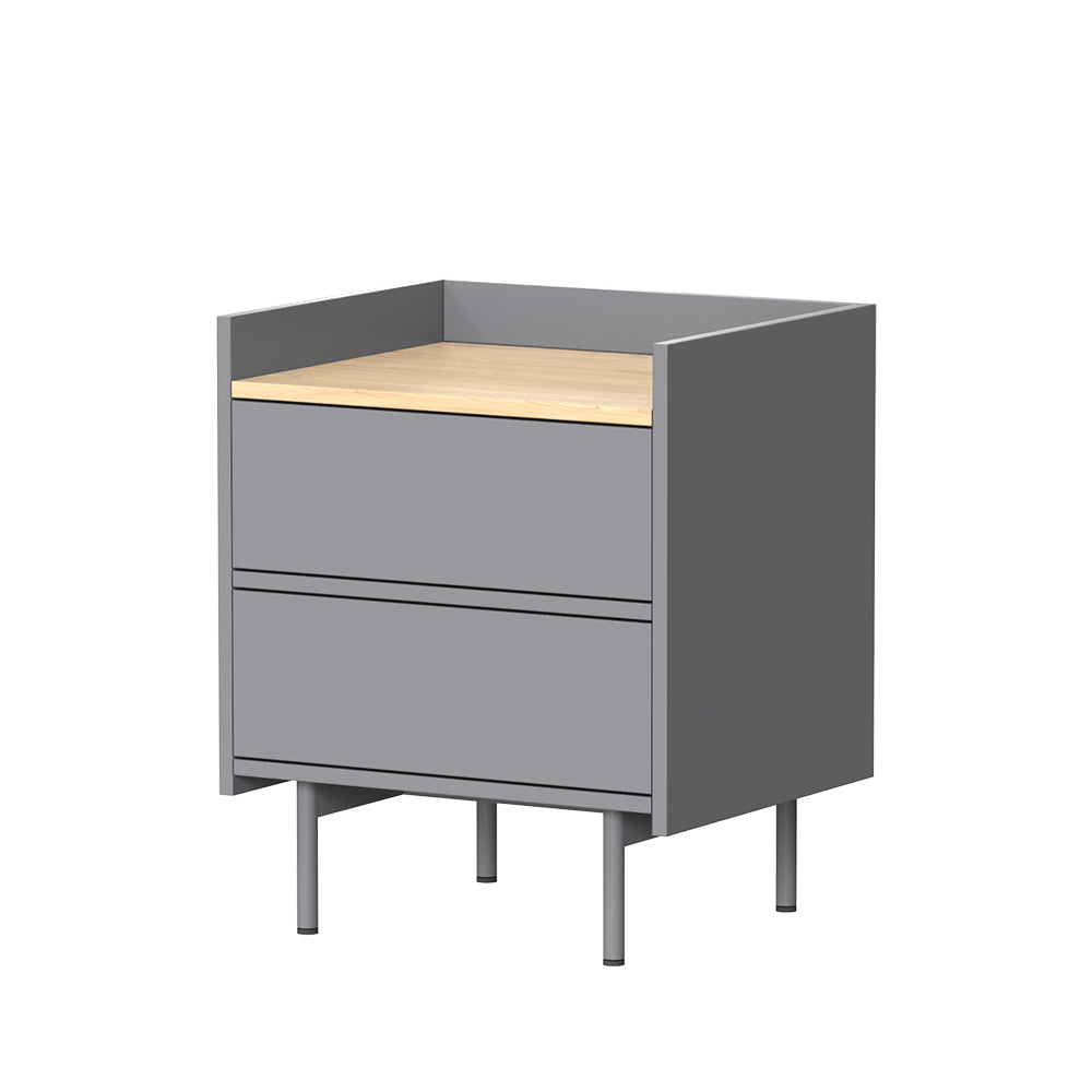 Vicco Comodino camera da letto Grigio/quercia 48 x 58 cm con 2 cassetti