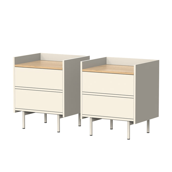 Vicco Comodino Crema Set di 2