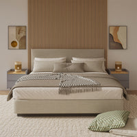 Vicco Comodino Grigio/quercia Set di 2