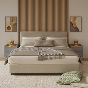 Vicco Comodino Grigio/quercia Set di 2