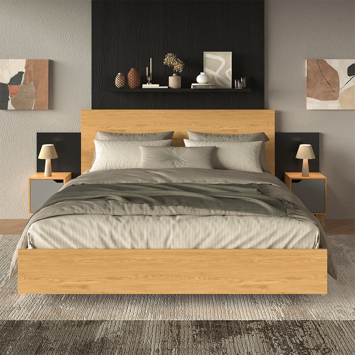 Vicco Comodino Rovere/antracite 2 parti