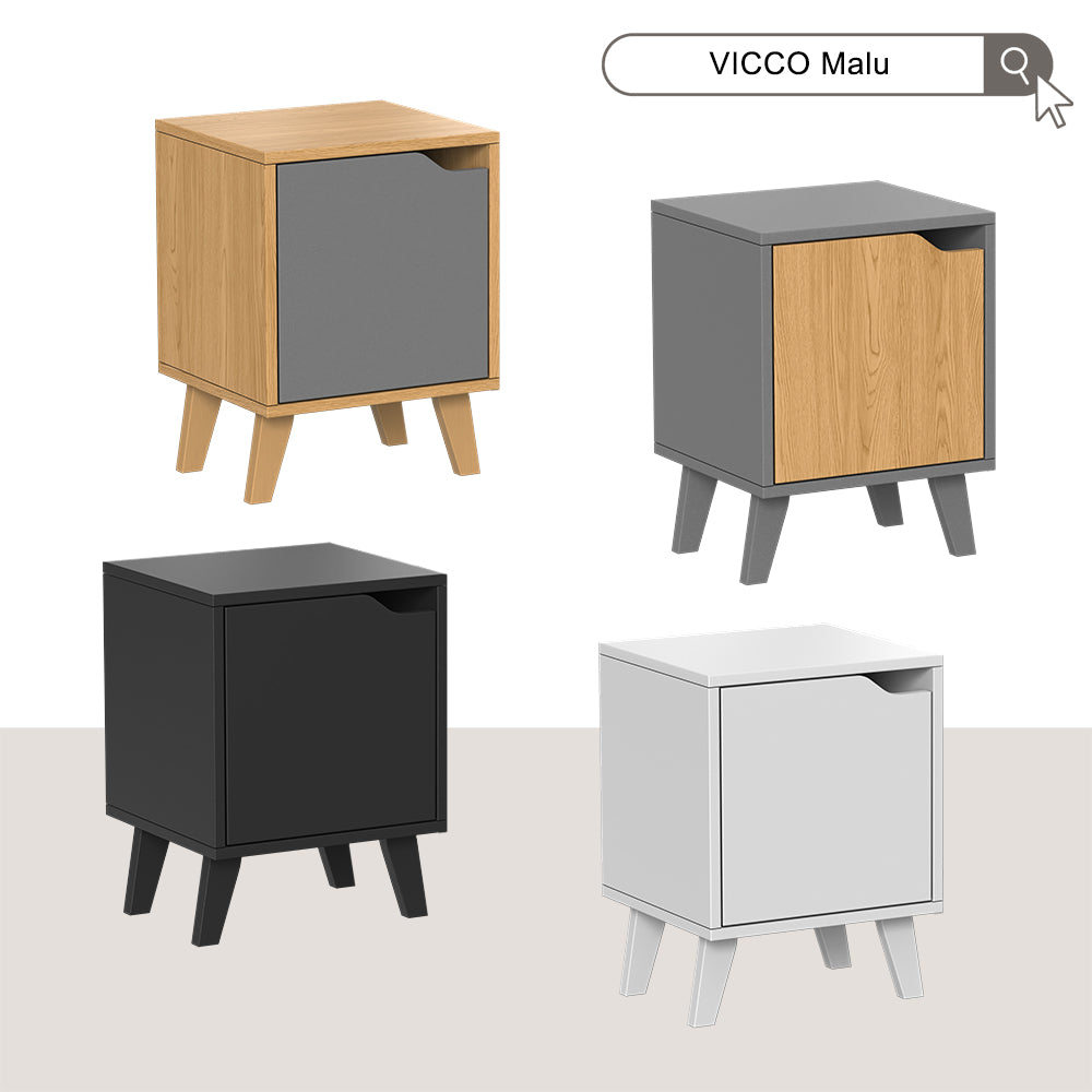 Vicco Comodino Rovere/antracite 2 parti