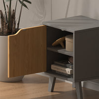 Vicco Comodino Antracite/quercia 2 parti