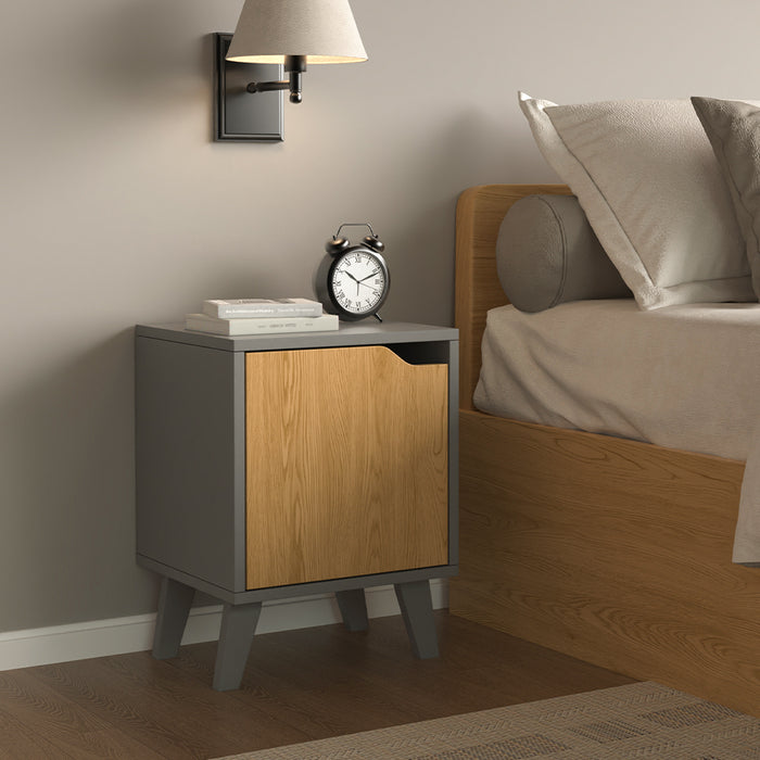 Vicco Comodino Antracite/quercia 2 parti