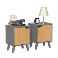 Vicco Comodino Antracite/quercia 2 parti