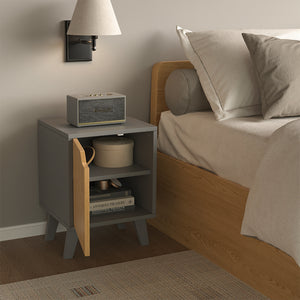 Vicco Comodino Antracite/quercia 2 parti