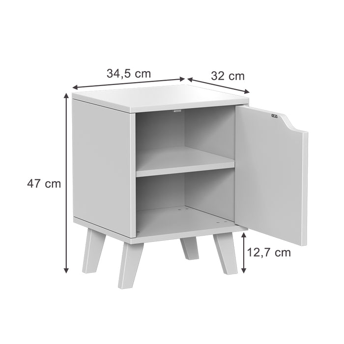 Vicco Comodino Bianco Set di 2