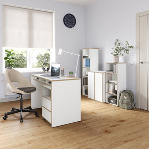 Vicco Scrivania con ripiani Bianco 112 x 55 cm con 3 scomparti