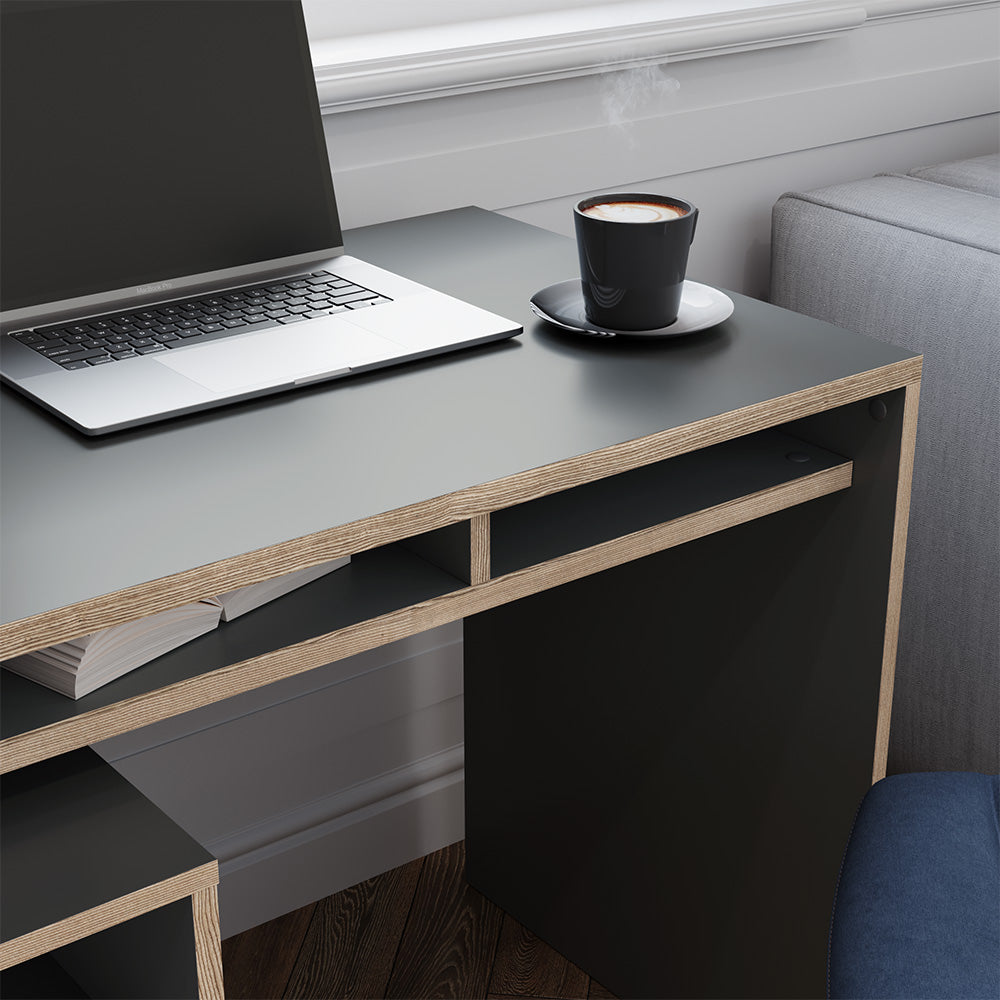 Vicco Scrivania con ripiani Antracite 112 x 55 cm con 3 scomparti