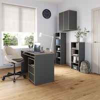 Vicco Scrivania con ripiani Antracite 112 x 55 cm con 3 scomparti