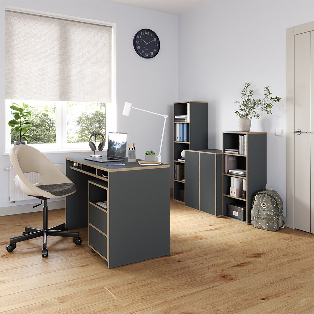 Vicco Scrivania con ripiani Antracite 112 x 55 cm con 3 scomparti