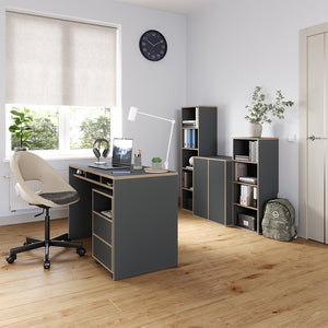 Vicco Scrivania con ripiani Antracite 112 x 55 cm con 3 scomparti