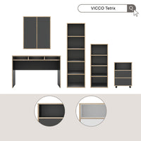 Vicco Scrivania con ripiani Bianco 112 x 55 cm con 3 scomparti