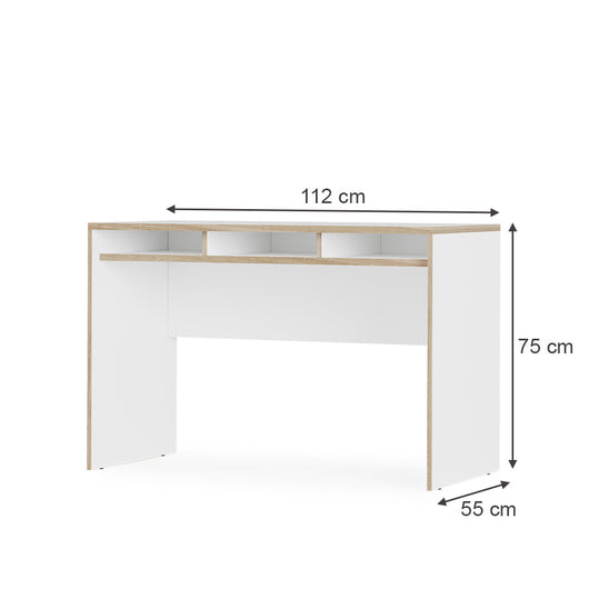 Vicco Scrivania con ripiani Bianco 112 x 55 cm con 3 scomparti
