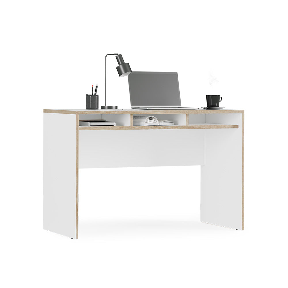 Vicco Scrivania con ripiani Bianco 112 x 55 cm con 3 scomparti