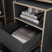 Vicco Contenitore per rotoli Antracite 42 x 55 cm con ripiani e 2 cassetti