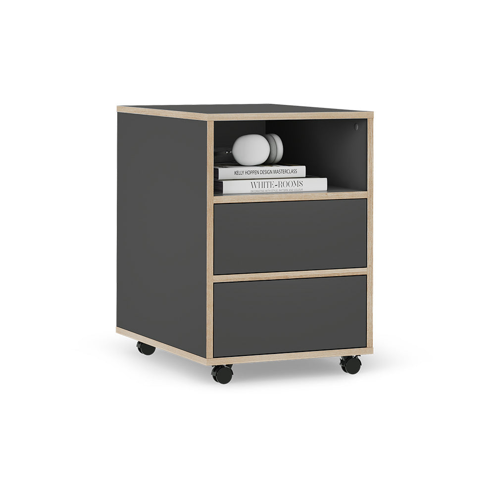 Vicco Contenitore per rotoli Antracite 42 x 55 cm con ripiani e 2 cassetti