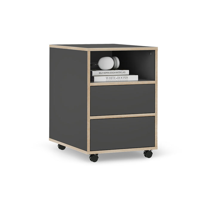 Vicco Contenitore per rotoli Antracite 42 x 55 cm con ripiani e 2 cassetti