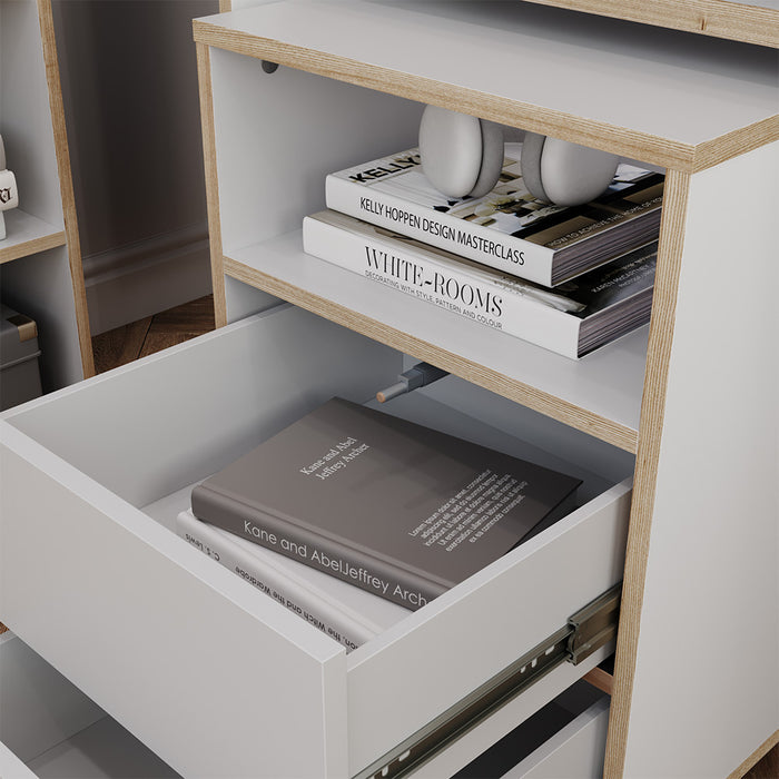 Vicco Contenitore per rotoli Bianco 42 x 55 cm con ripiani e 2 cassetti