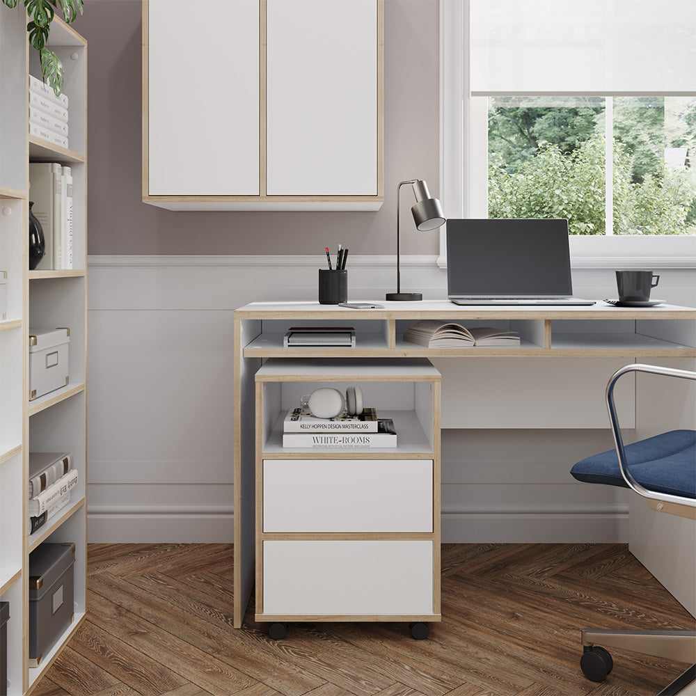 Vicco Contenitore per rotoli Bianco 42 x 55 cm con ripiani e 2 cassetti