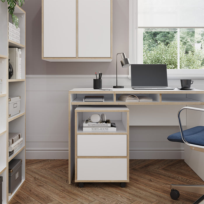 Vicco Contenitore per rotoli Bianco 42 x 55 cm con ripiani e 2 cassetti