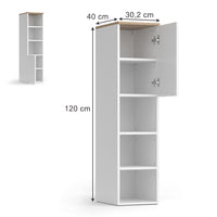 Vicco Armadio universale Bianco/Sonoma 30.2 x 120 cm con una porta