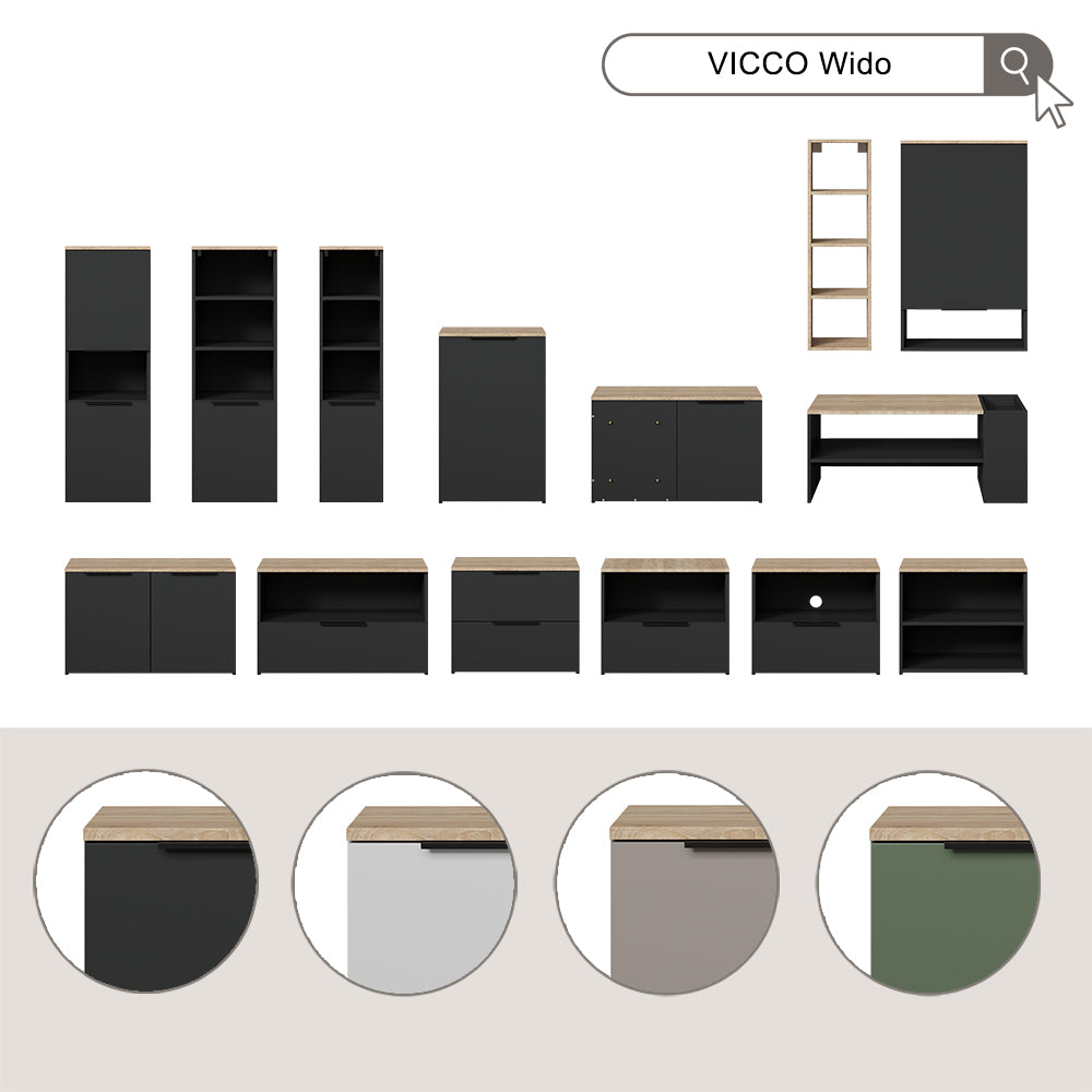 Vicco Armadio universale Bianco/Sonoma 30.2 x 120 cm con una porta