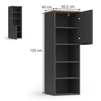 Vicco Armadio universale Antracite/Sonoma 40.2 x 120 cm con una porta