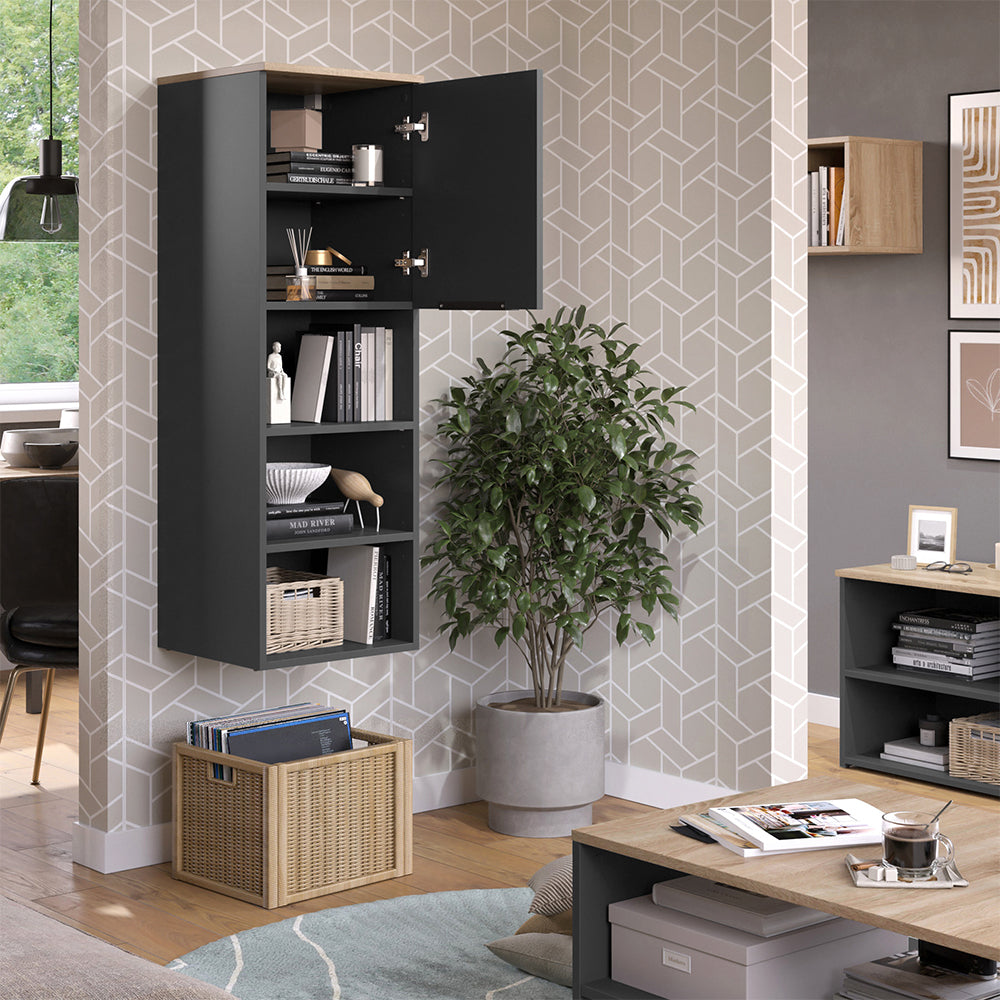 Vicco Armadio universale Antracite/Sonoma 40.2 x 120 cm con una porta