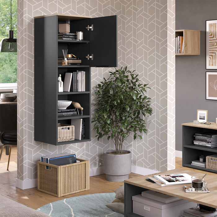 Vicco Armadio universale Antracite/Sonoma 40.2 x 120 cm con una porta
