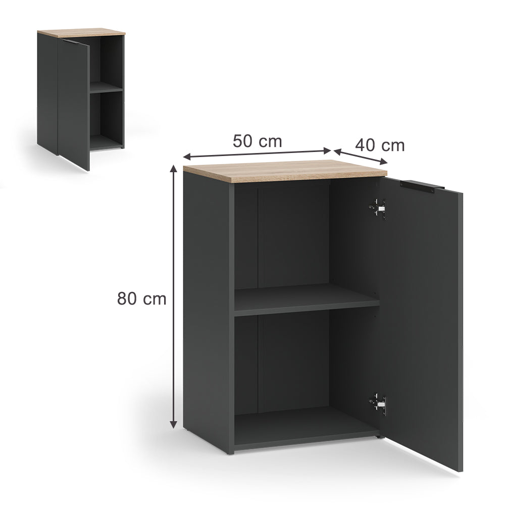 Vicco Credenza Antracite 50 x 80 cm con ripiano