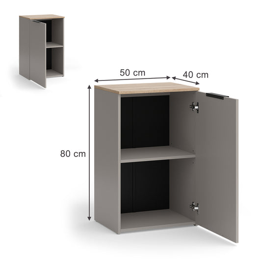 Vicco Credenza Grigio 50 x 80 cm con ripiano