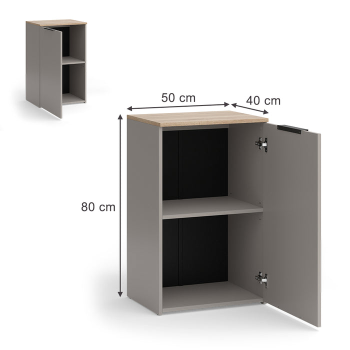 Vicco Credenza Grigio 50 x 80 cm con ripiano