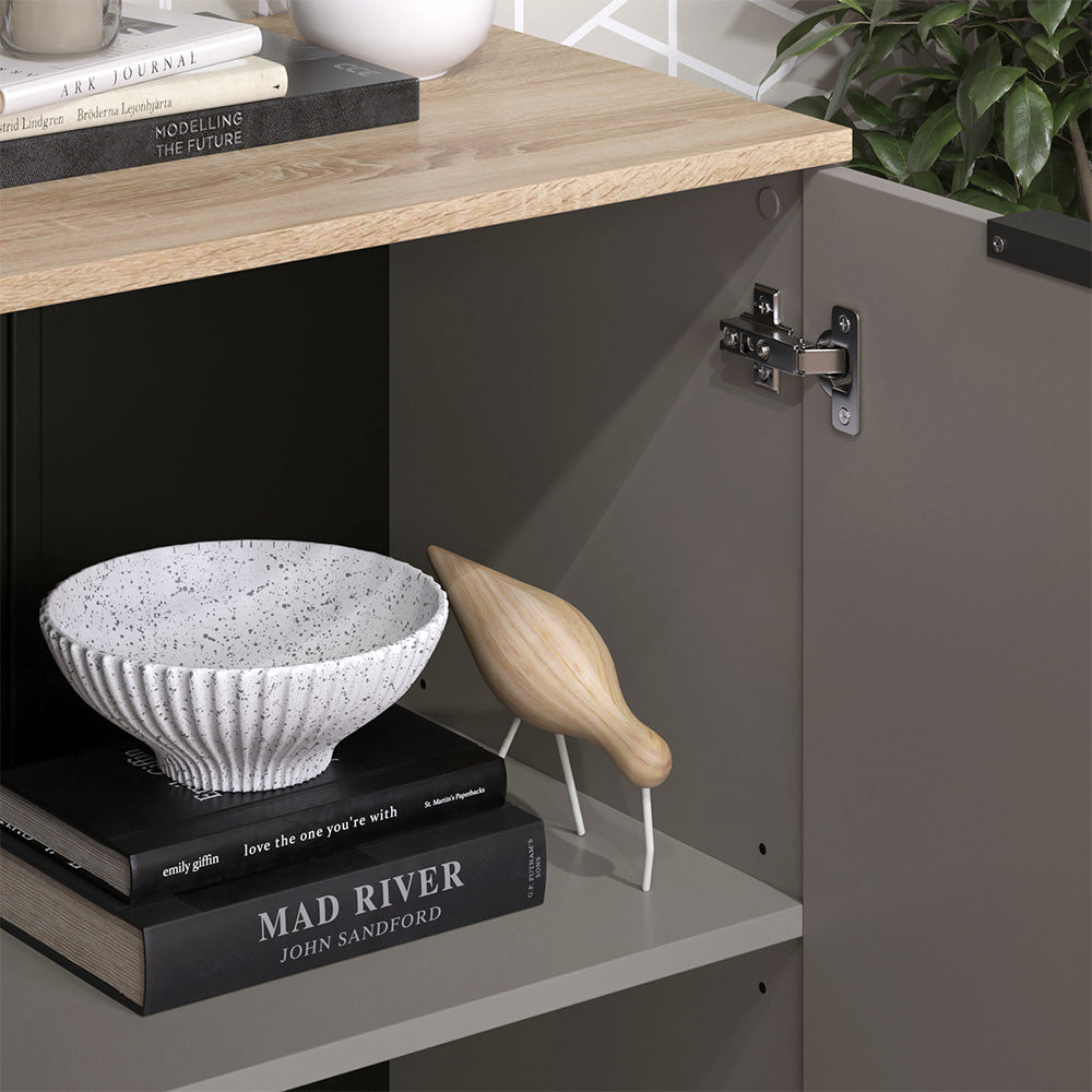 Vicco Credenza Grigio 50 x 80 cm con ripiano