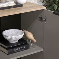 Vicco Credenza Grigio 50 x 80 cm con ripiano