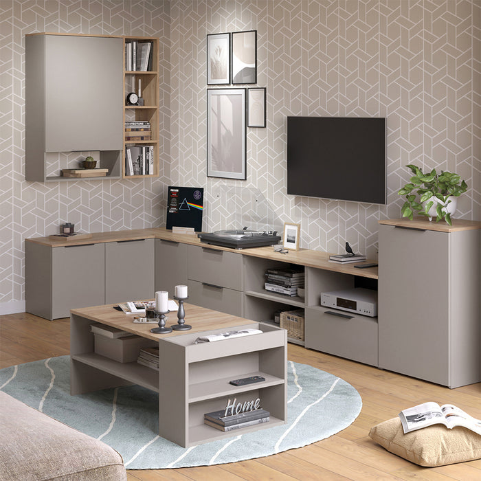 Vicco Credenza Grigio 50 x 80 cm con ripiano