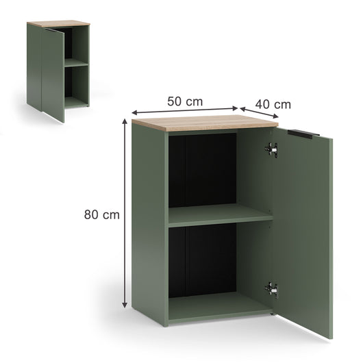 Vicco Credenza Verde 50 x 80 cm con ripiano