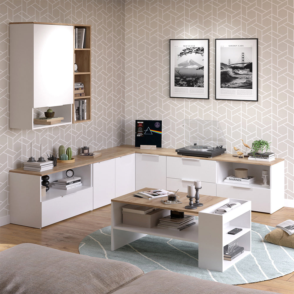 Vicco Credenza Bianco/Sonoma 80 x 50 cm con 1 scomparto chiuso