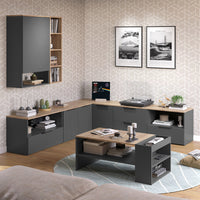 Vicco Credenza Antracite/Sonoma 80 x 50 cm con 1 scomparto chiuso
