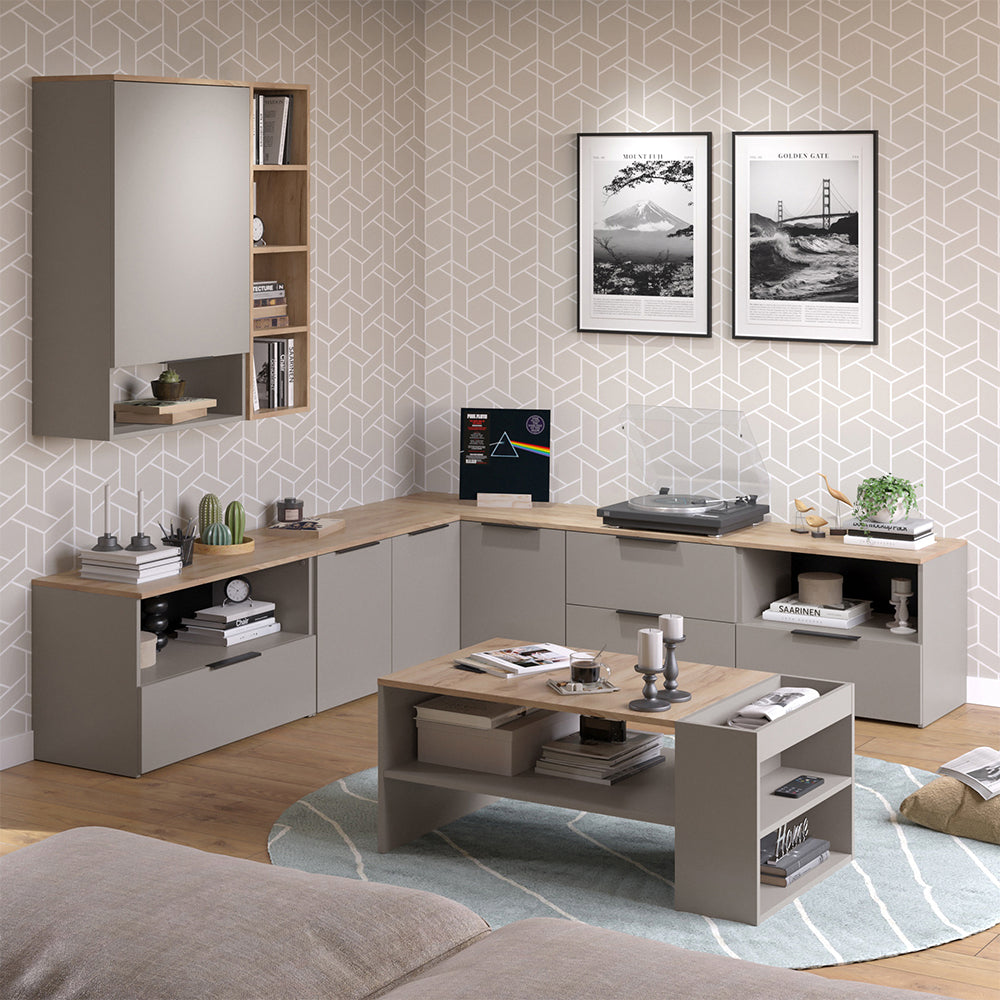 Vicco Credenza Grigio 80 x 50 cm con 1 scomparto chiuso