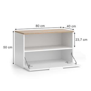 Vicco Credenza Bianco/Sonoma 80 x 50 cm con 1 scomparto chiuso