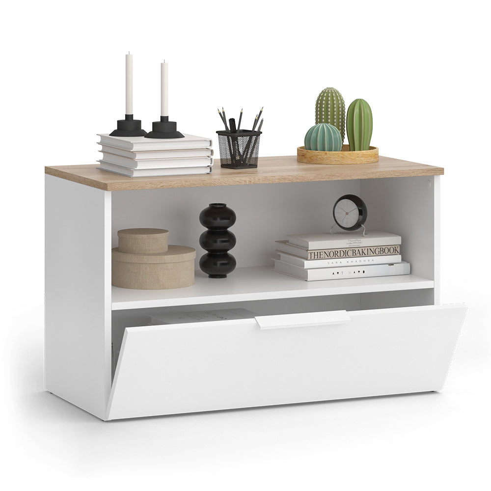 Vicco Credenza Bianco/Sonoma 80 x 50 cm con 1 scomparto chiuso
