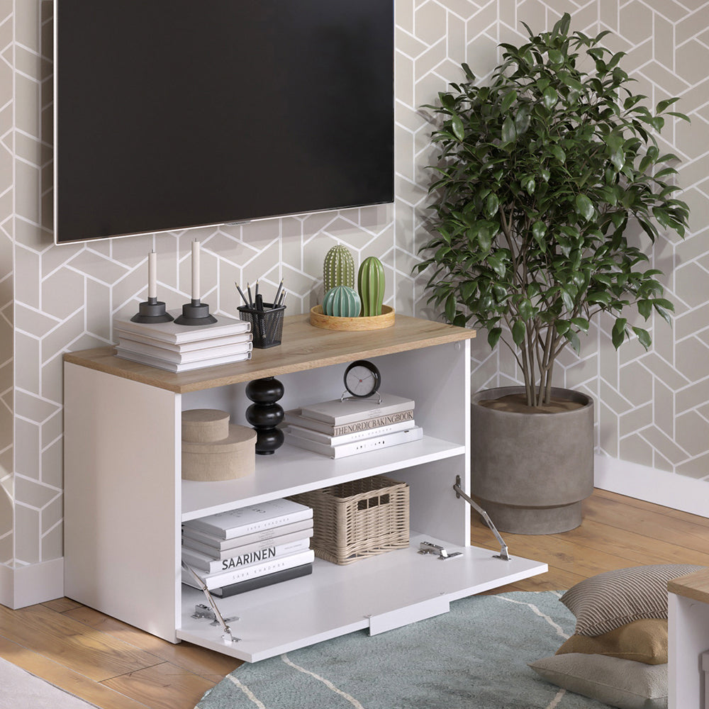 Vicco Credenza Bianco/Sonoma 80 x 50 cm con 1 scomparto chiuso