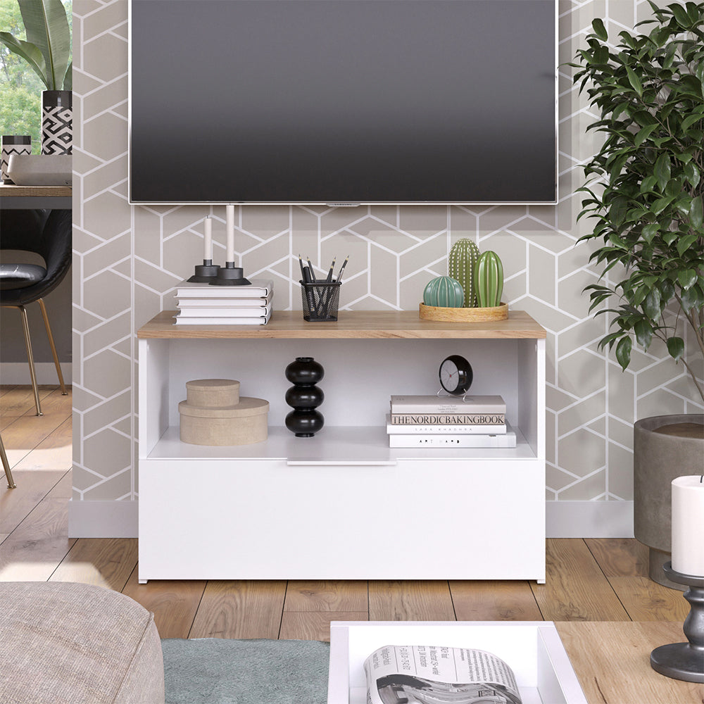 Vicco Credenza Bianco/Sonoma 80 x 50 cm con 1 scomparto chiuso