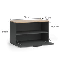 Vicco Credenza Antracite/Sonoma 80 x 50 cm con 1 scomparto chiuso