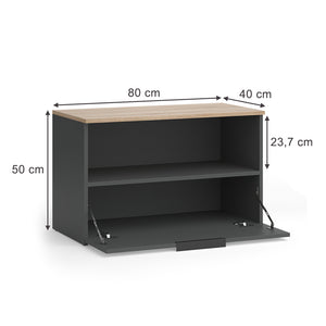 Vicco Credenza Antracite/Sonoma 80 x 50 cm con 1 scomparto chiuso