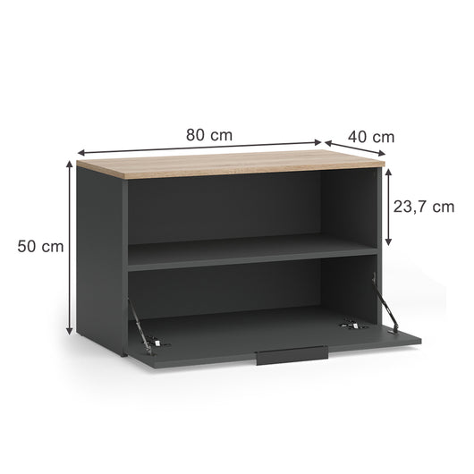 Vicco Credenza Antracite/Sonoma 80 x 50 cm con 1 scomparto chiuso