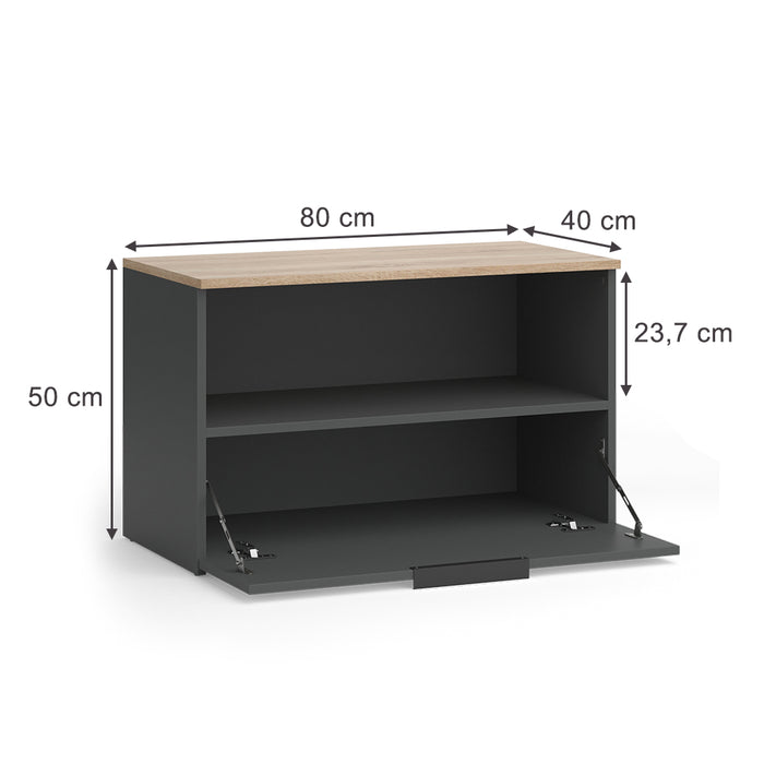 Vicco Credenza Antracite/Sonoma 80 x 50 cm con 1 scomparto chiuso